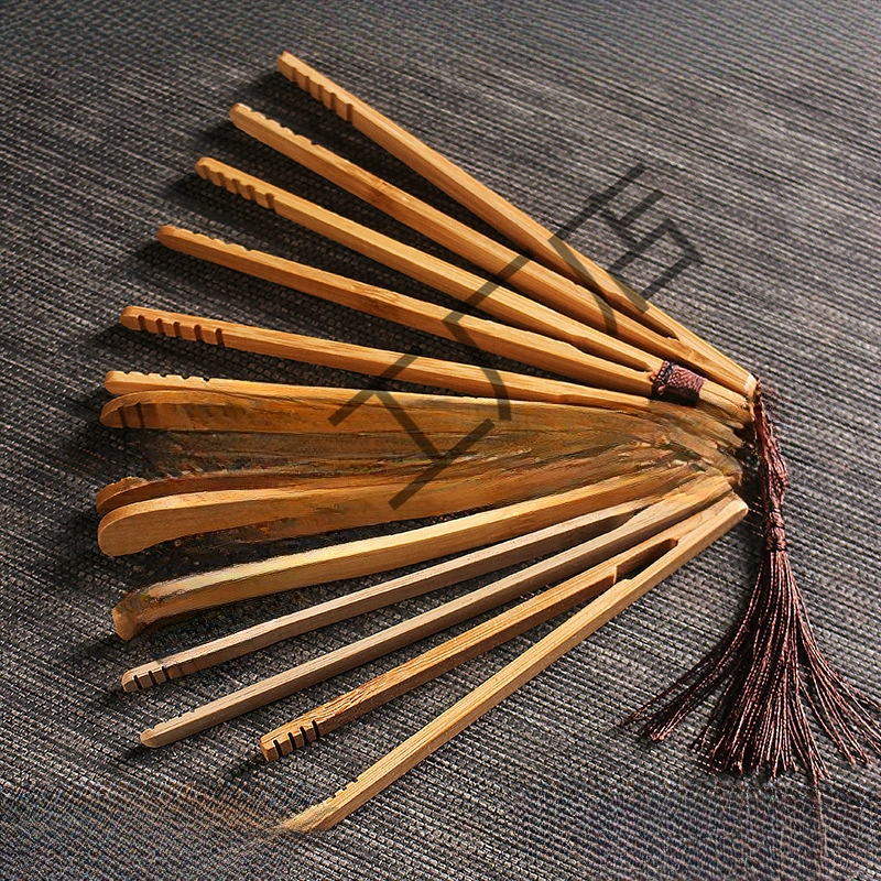 Зажим для заваривания чая у плиты, длинная и короткая чашка для чая, бамбуковый зажим для чая, пинцет, зажим для аксессуаров для домашнего чайного сервиза для чая кунг-фу.