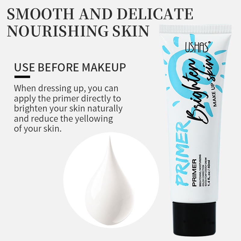 USHAS spot transfronterizo venta caliente control de aceite prebase de maquillaje natural de larga duración sin maquillaje crema corrector base líquida