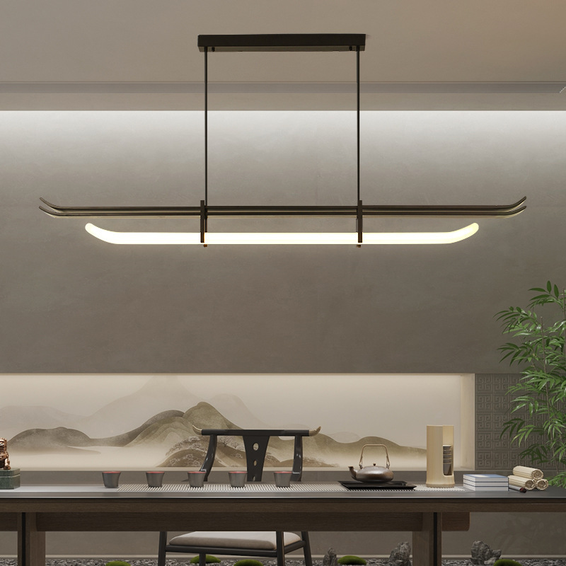 Nuevo restaurante chino lámpara candelabro techo de barra larga viento tranquilo estilo chino lámpara Zen lámpara mesa de té sala de té lámpara de estudio