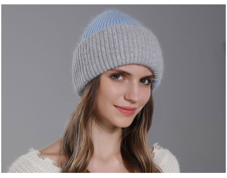 Femmes Style Simple Bloc De Couleur Avant-toit Plat Bonnet De Laine display picture 3