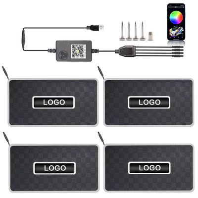 Cross-Border Hot-Selling Car Floor Mat Ambient Light Led Car Decorative Light Bluetooth Rgb Foot Sole Sound-Controlled Rhythm Light (Universal Foot Pad) - app-one-to-four-lattice-model-usb-power-supply-ships-with-the-default-welcome-label-for-custom-content-please-specify-the-text-or-send-an-image-to-customer-service