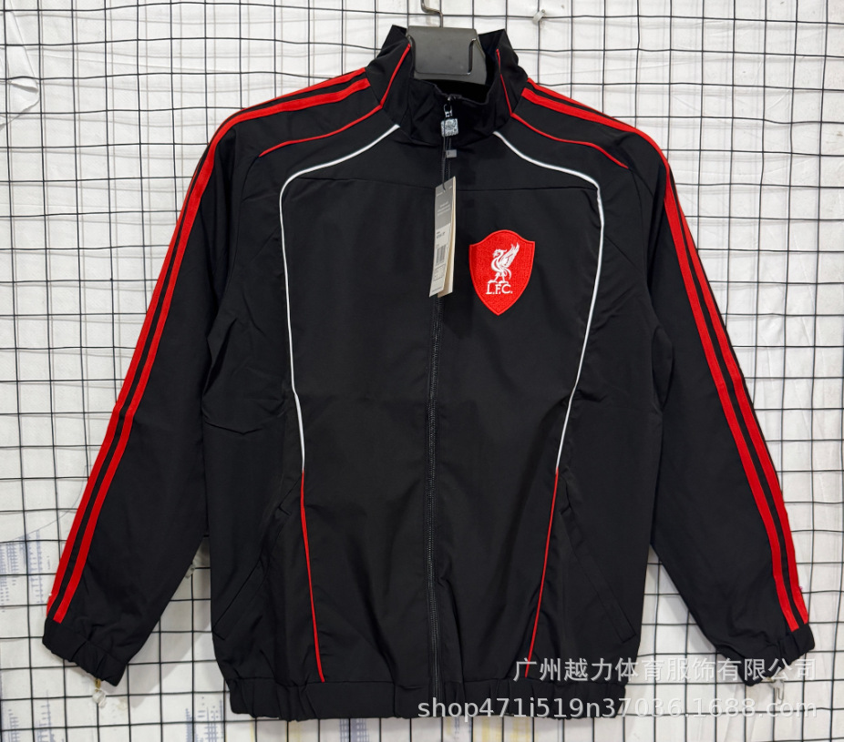 Chaqueta Bordada retro de manga larga y gruesa Manchester United Barcelona Inglaterra Brasil Real Madrid Liverpool image 21