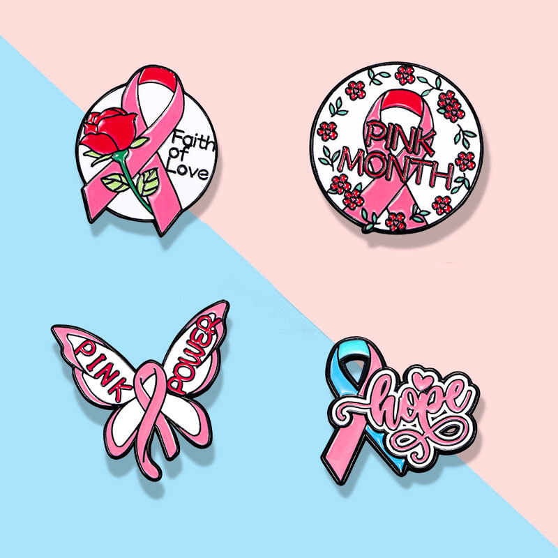 原创HIV国际艾滋日标志胸针 粉色丝带关爱艾滋宣传合金刺马针徽章