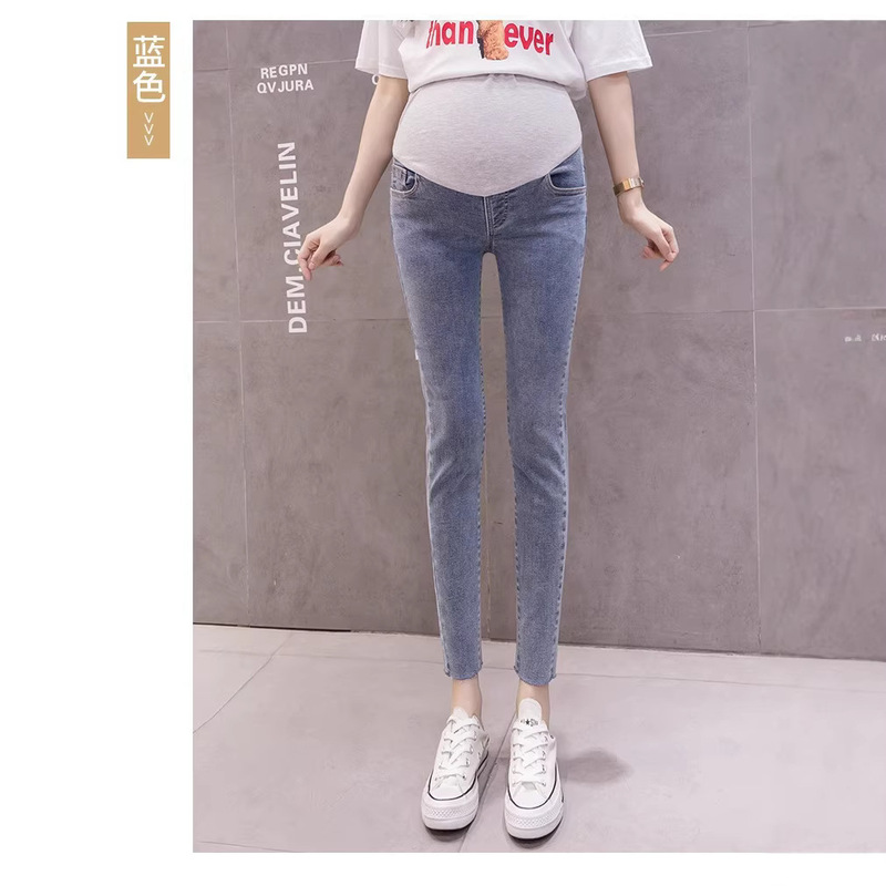 Asian Size Maternity Jeans for Spring and Summer, Slim-Fit Pencil Pants, Leggings for Petite Women, Summer Wear Asian Size Maternity Jeans for Spring and Summer, Slim-Fit Pencil Pants, Leggings for Petite Women, Summer Wear