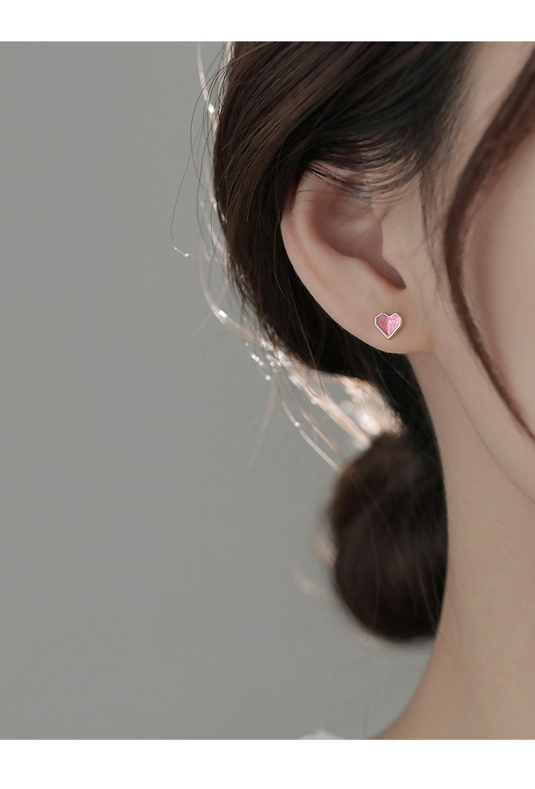 1g Weight 925 Sterling Silver Ear Needle Material Ear Studs Classification 1 Pair 925 Sterling Silver 925 Sterling Silver Earrings Heart Shape Ear Studs