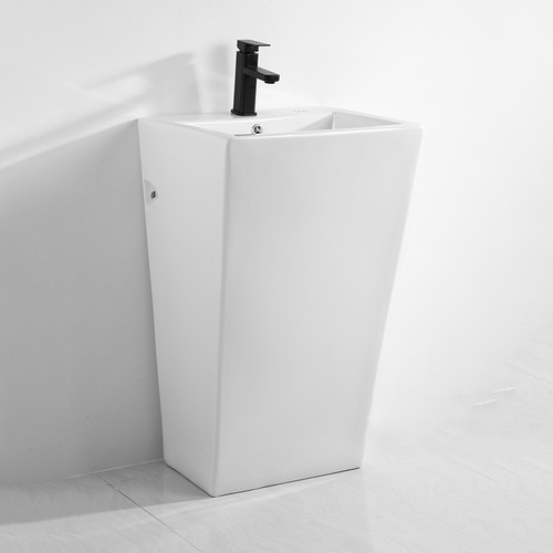 One-piece column basin ceramic sink floor-mounted hotel washbasin balcony face basin KTV bathroom column basin