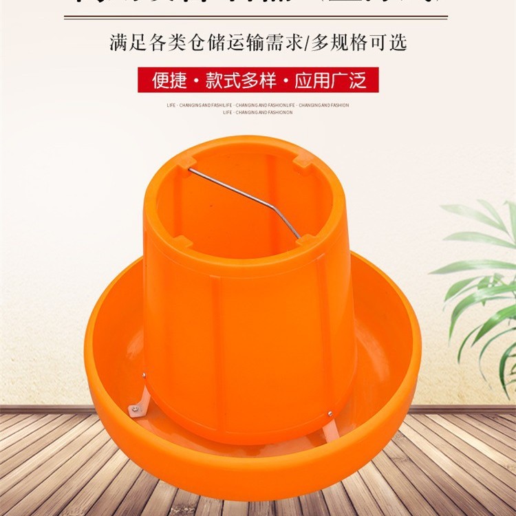 上海式支架料桶卡口式鸡盆鸡槽喂食器饲喂羽佳直销加厚全新熟料