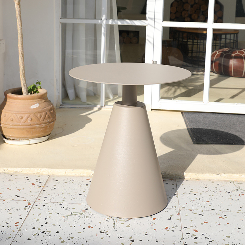 Outdoor small coffee table creative full aluminum balcony small corner table designer outdoor courtyard sofa luxury side table small round table