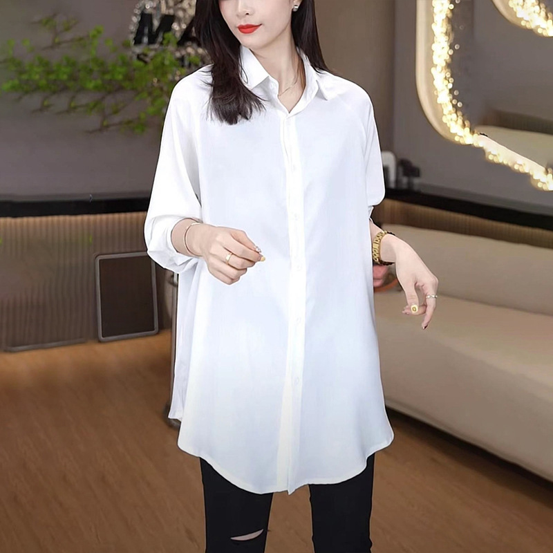Simple Fashion All-match Loose Long-sleeved White Shirt Women's Autumn and Winter New Casual Western Style Slimming Elegant Stacked Shirt