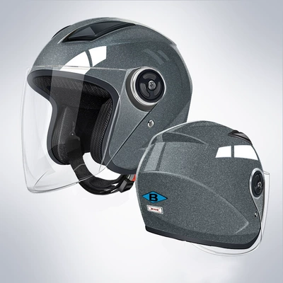 New National Standard Electric Vehicle Motosiklet kaskı (dəbilqə) - b4-single-mirror-model-starry-sky-gray-hd-long-mirror-new-national-standard-gb811-2022