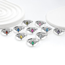 跨境热销欧美戒指女款莲花复古做旧泰银指环高级镶锆石戒指批发