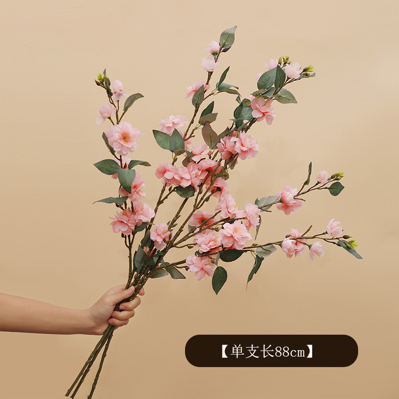 Camellia de altura flor de simulación adornos de boda flores falsas pastorales flores decoración del hogar flores de mesa flor de seda