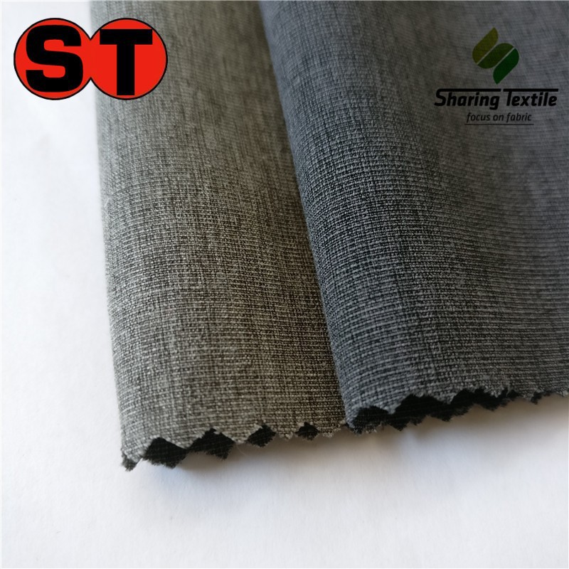 现货供应涤阳棉弹力沙滩裤面料/四面弹涤棉双色沙滩裤现货面料