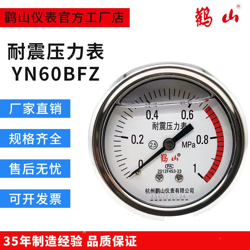 YN63BFZ Ударопрочный манометр из нержавеющей стали Осевой ударопрочный манометр Осевой манометр из нержавеющей стали