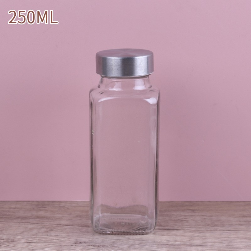 Cuadrado 250ml tapa de acero inoxidable