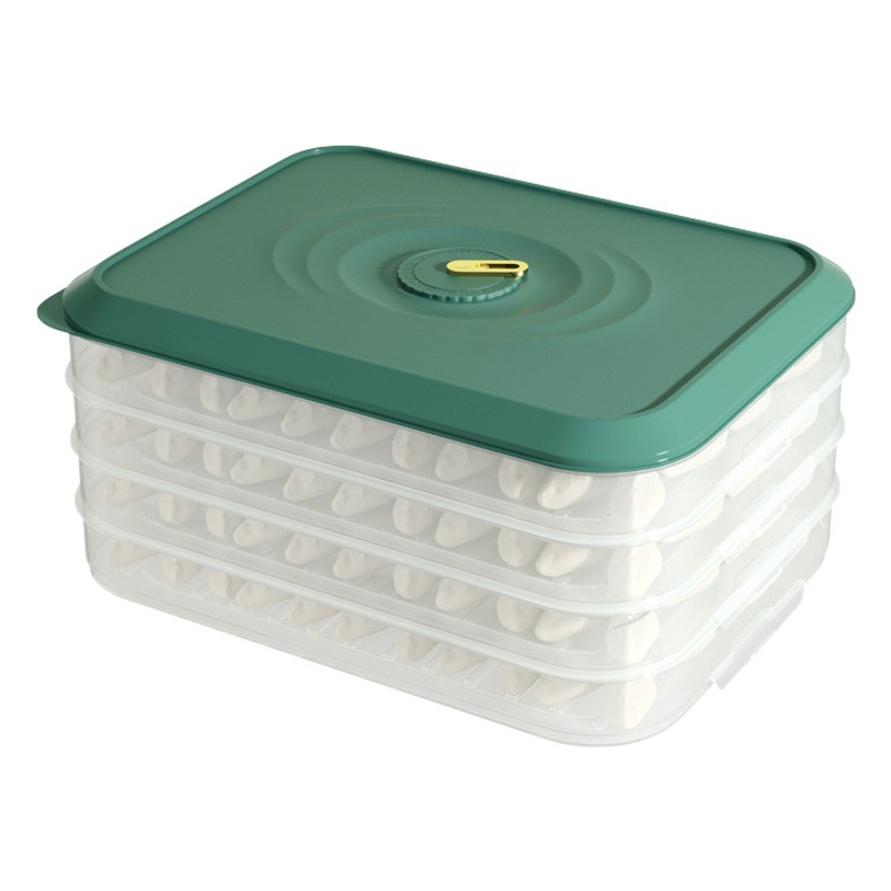Large-Capacity Dumpling Box Household Refrigerator Freezer Special Sealed Fresh-Keeping Multi-Layer Quick-Frozen Food Wonton Storage Box