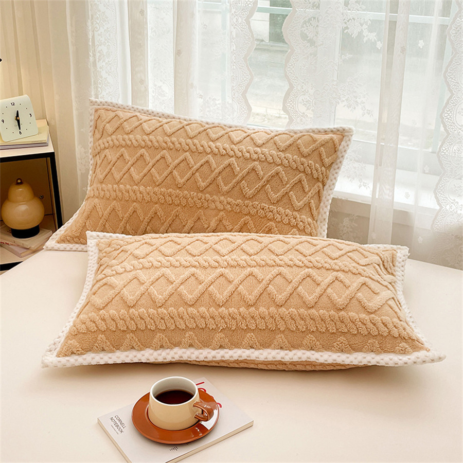 Comercio exterior transfronterizo Tafu Funda de almohada de terciopelo de invierno individual Funda de almohada de terciopelo Funda de almohada Color sólido Funda de almohada de terciopelo cálida y simple
