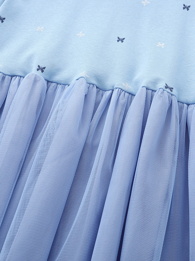 Malwee transfronterizo vestido de princesa infantil de verano nuevo estilo europeo y americano niño de cuello redondo de manga corta vestido encantador