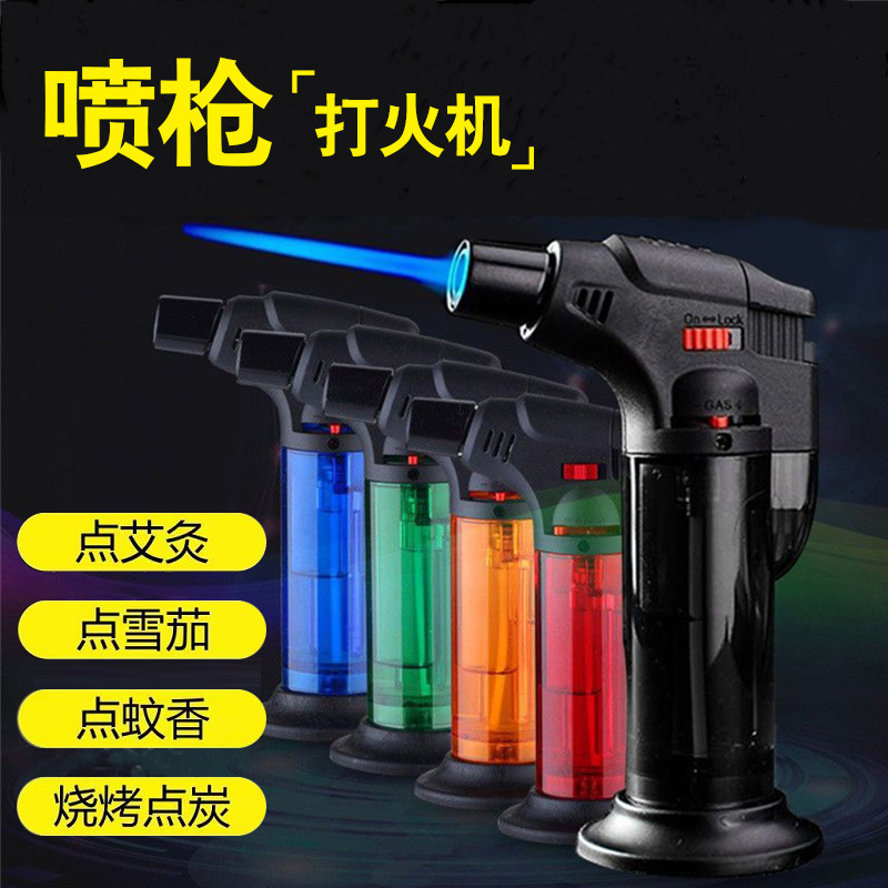 encendedor especial de moxibustión, pistola de soldadura de cigarro doméstica, encendedor inflable a prueba de viento, encendedor de aroma de llama azul directa