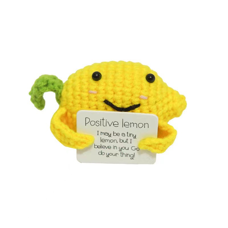 Amazon transfronterizo nuevo lindo energía positiva emocional pepino pepinillo muñeca hecha a mano de punto regalo creativo en stock