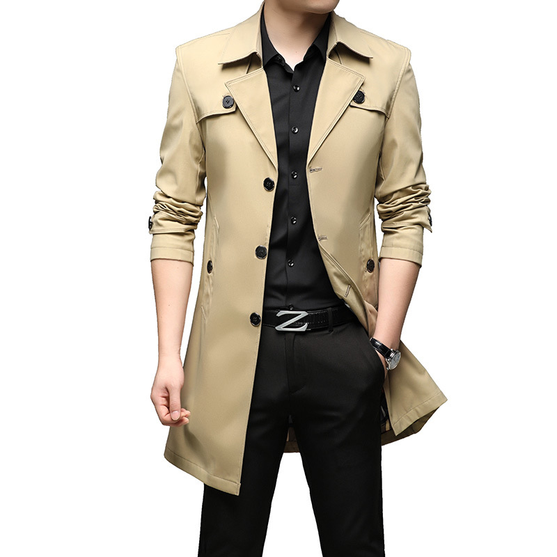 2024 Spring Large Top Men's Youth Solid Color Light Luxury Mid Length Men's Coat 17 Colors_voghion.com