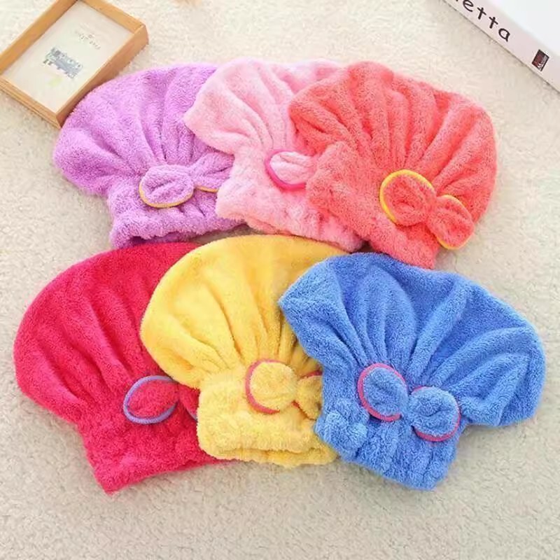 Household Women's Hair Drying Cap Super Absorbent Quick-Drying Cute Shower Cap Student Dormitory Turban Hair Towel