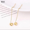 Accessory stainless steel, fashionable glossy golden earrings heart-shaped, wholesale, Japanese and Korean