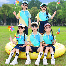 幼儿园彩虹园服夏季校服短袖六一儿童演出服三年级小学生班服套装
