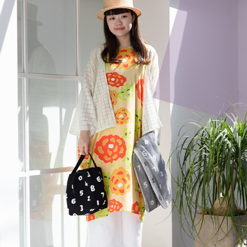 Japanese ladies canvas tote bag digital trendy brand thermal insulation cold drawstring handbag simple fashionable lunch bag