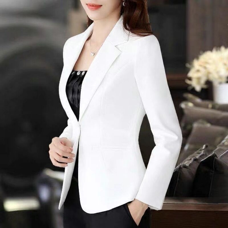 Suit Jacket Women's Spring and Autumn New Slim-fit Korean Style Casual All-match Small Top Suit Commuter Suit Collar