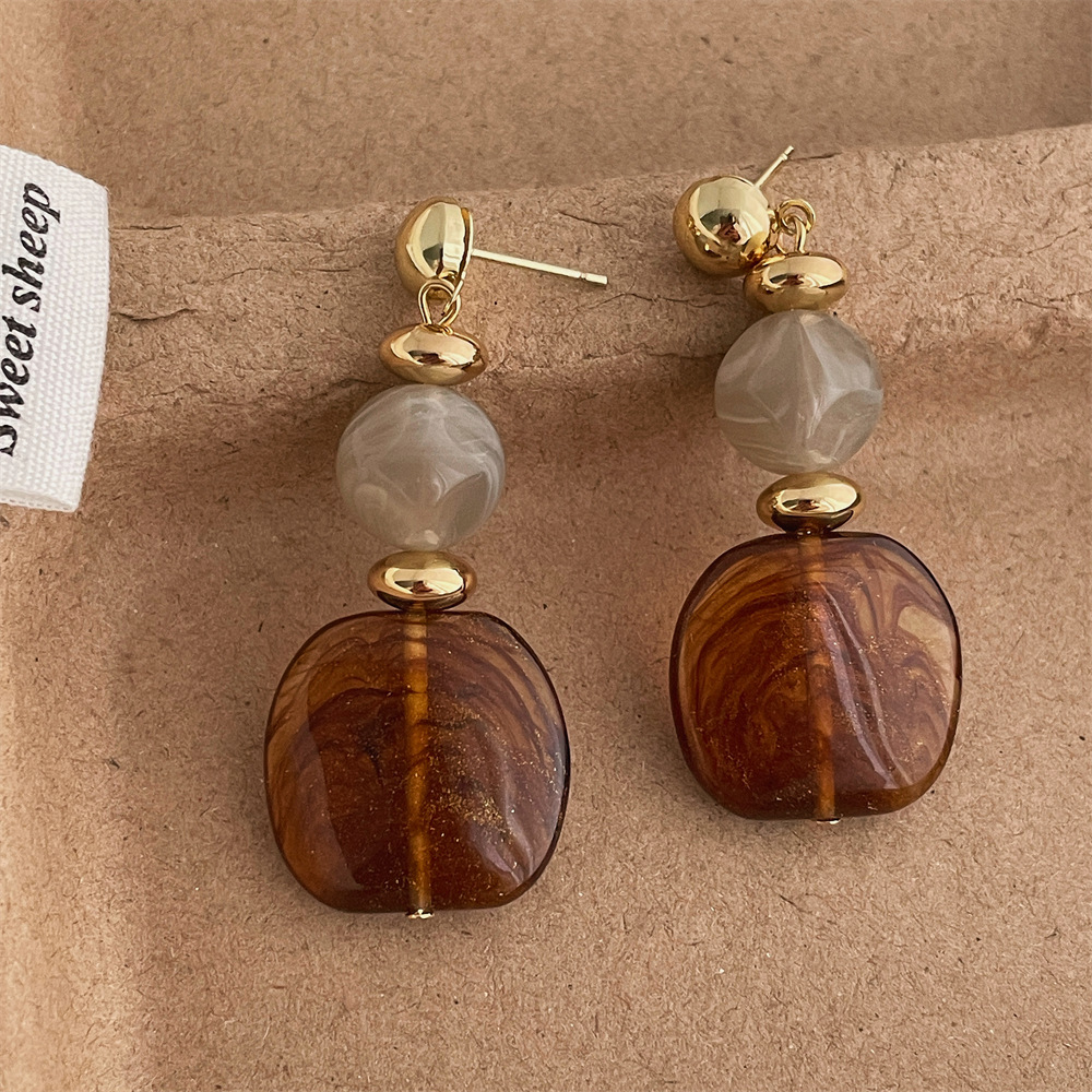 12g Weight 925 Sterling Silver Ear Needle Material Drop Earrings Classification 1 Pair Quantity Date Occasion Alloy, Resin Material Geometric, Water Droplets Pattern All Seasons Season Women's Gender Plating Design Modern Style, Simple Style Style 1 Pair Modern Style Simple Style Geometric Water Droplets Plating Alloy Resin Drop Earrings 9