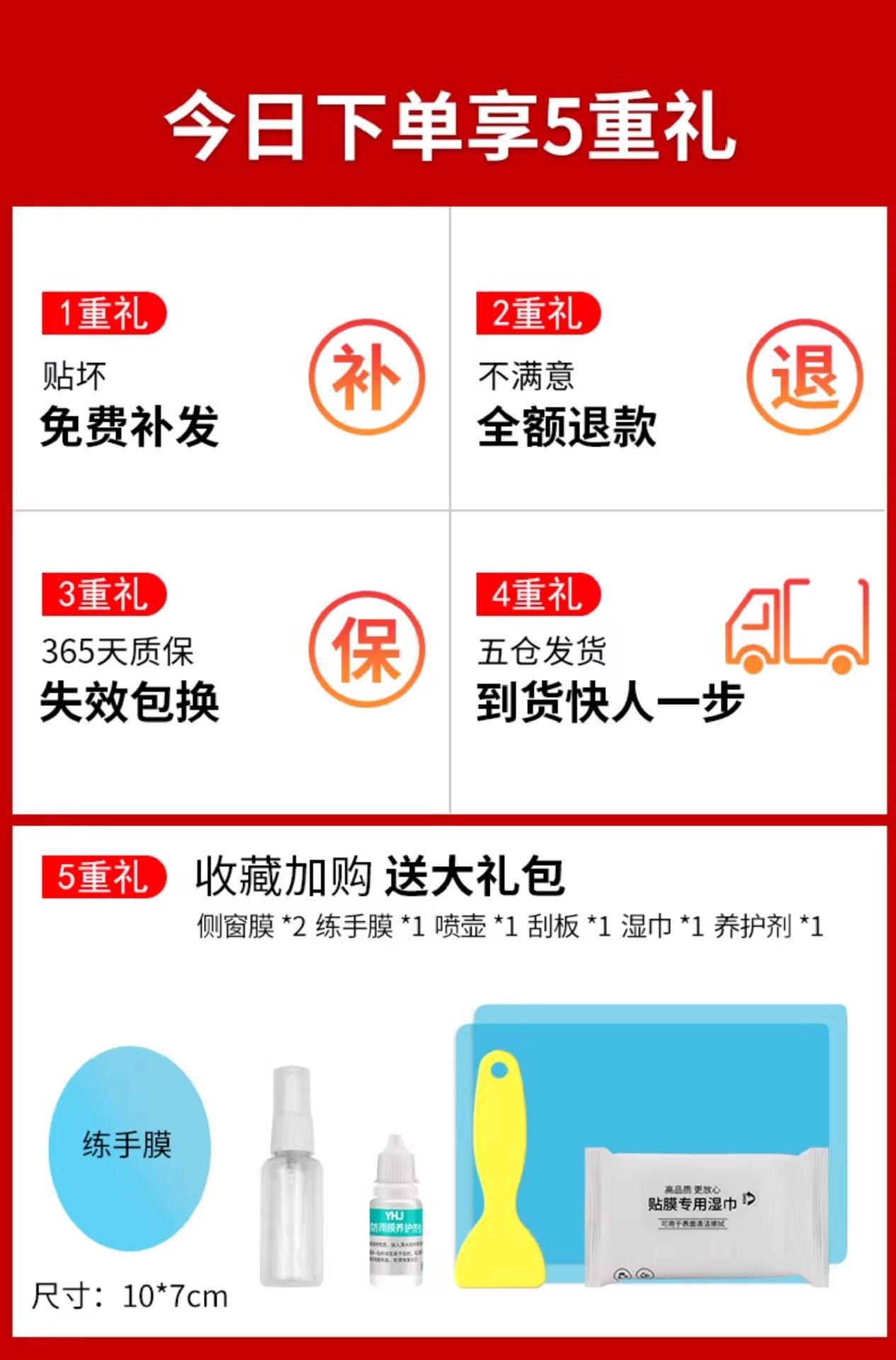 Rearview mirror anti-fog film, waterproof car mirror sticker