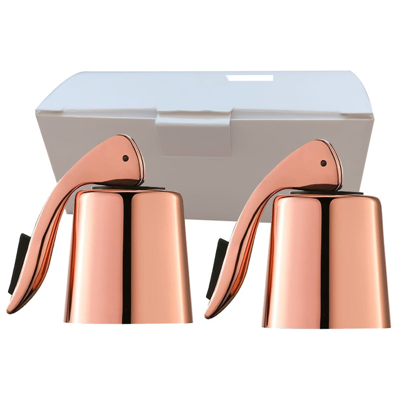 로즈 골드 풀 플라스틱 손잡이 플러그가 포함된 캡 2개 상자