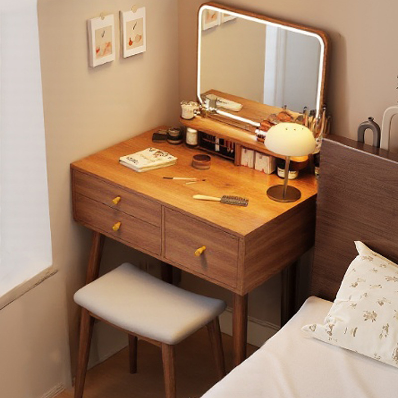 Esquina pequeña camerino dormitorio principal camerino 2025 nuevo estilo medieval cama maquillaje almacenaje en un gabinete mesa de maquillaje