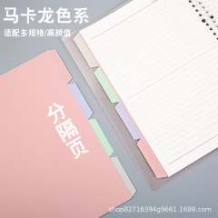 4色研磨ppプラスチックパーティションページa4 a5 b 5バインダーブック替芯スペーサーバインダーブックカラー仕切りインデックス