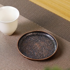 Tea coaster, alloy coaster, small pot, dessert plate, saucer, retro insulation pad, kung fu tea set, tea ceremony accessories, water absorption