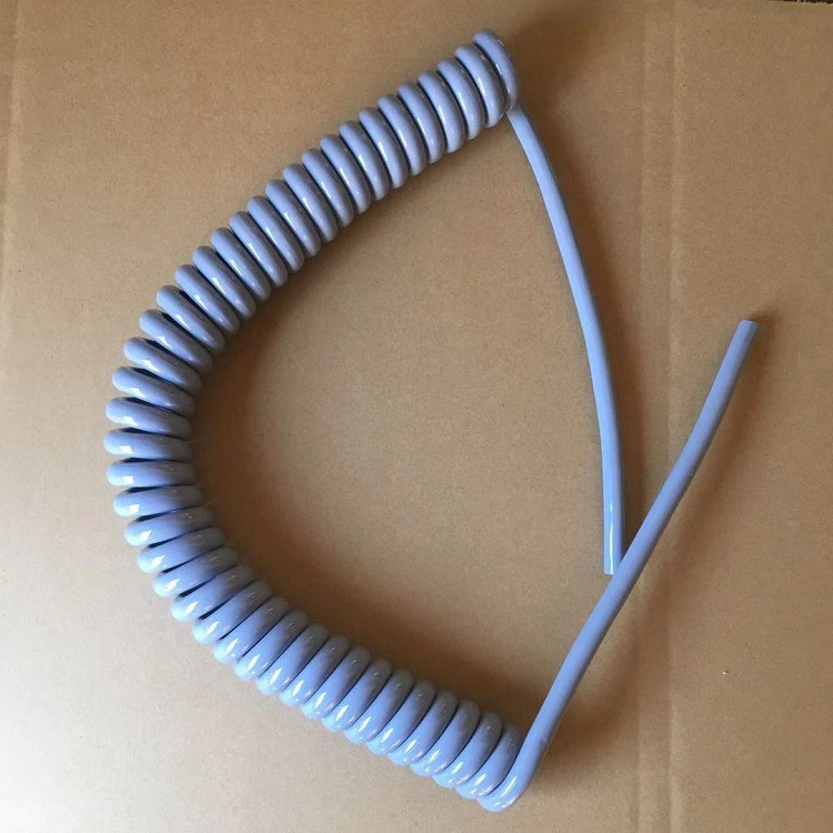 工厂订做 PU亮面弹簧线 螺旋线 国标三插品字尾弹簧线 插头电源线