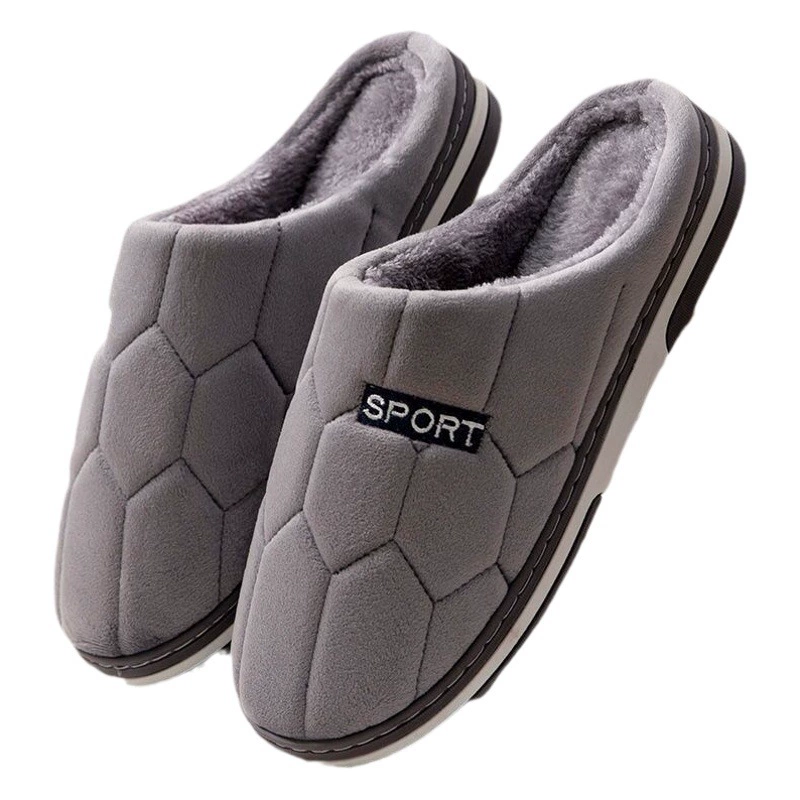 Мужские домашние тапочки из хлопка для осени и зимы, теплые нескользящие тапочки с мягкой подошвой для дома, мужские зимние утолщенные теплые тапочки.