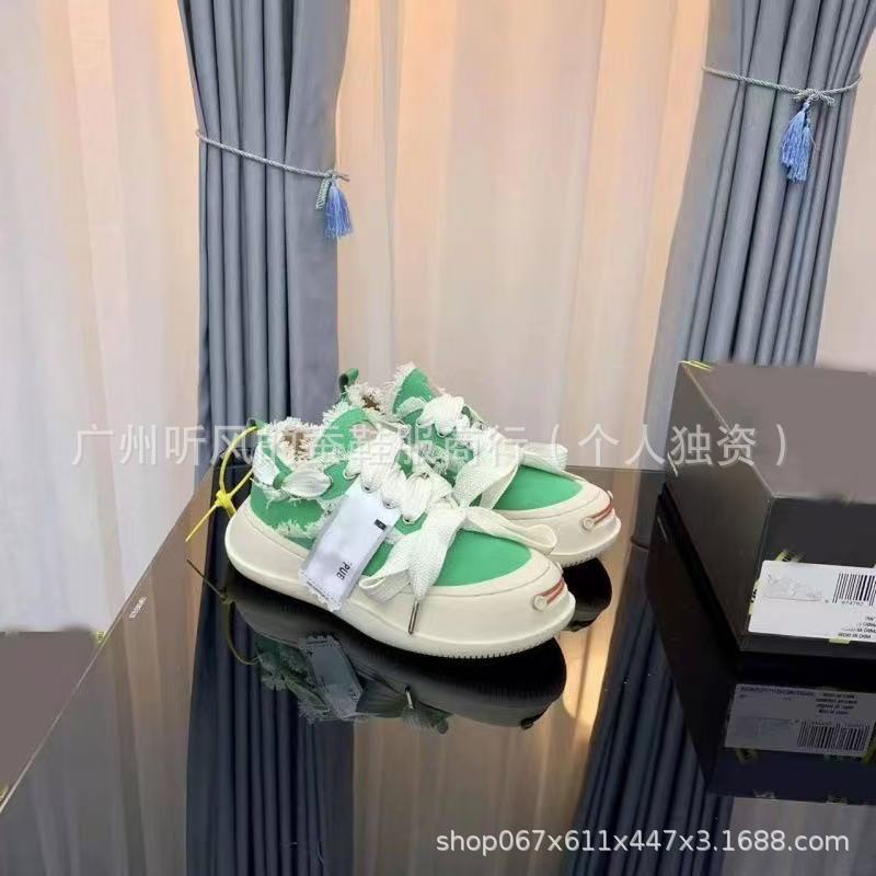 檀健次同款帆布鞋绑带 开口笑系带厚底增高板鞋 时尚潮流帆布女鞋|undefined