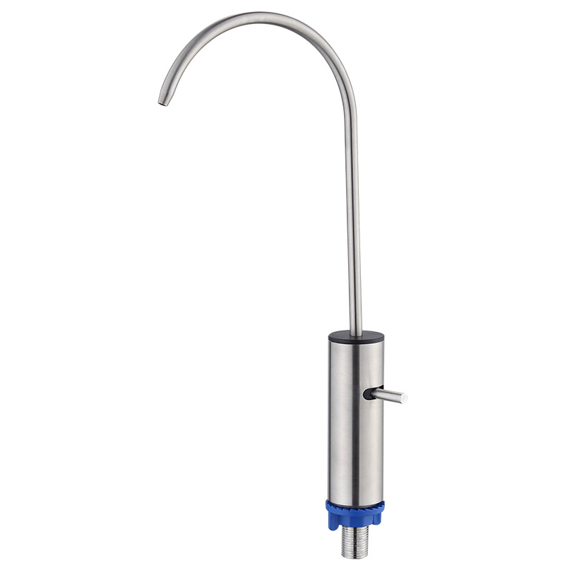 Grifo purificador de agua de color cepillado con manija horizontal