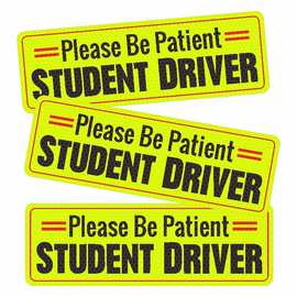 student driver 外贸反光磁贴制作磁性车身贴来图免费排版出小样