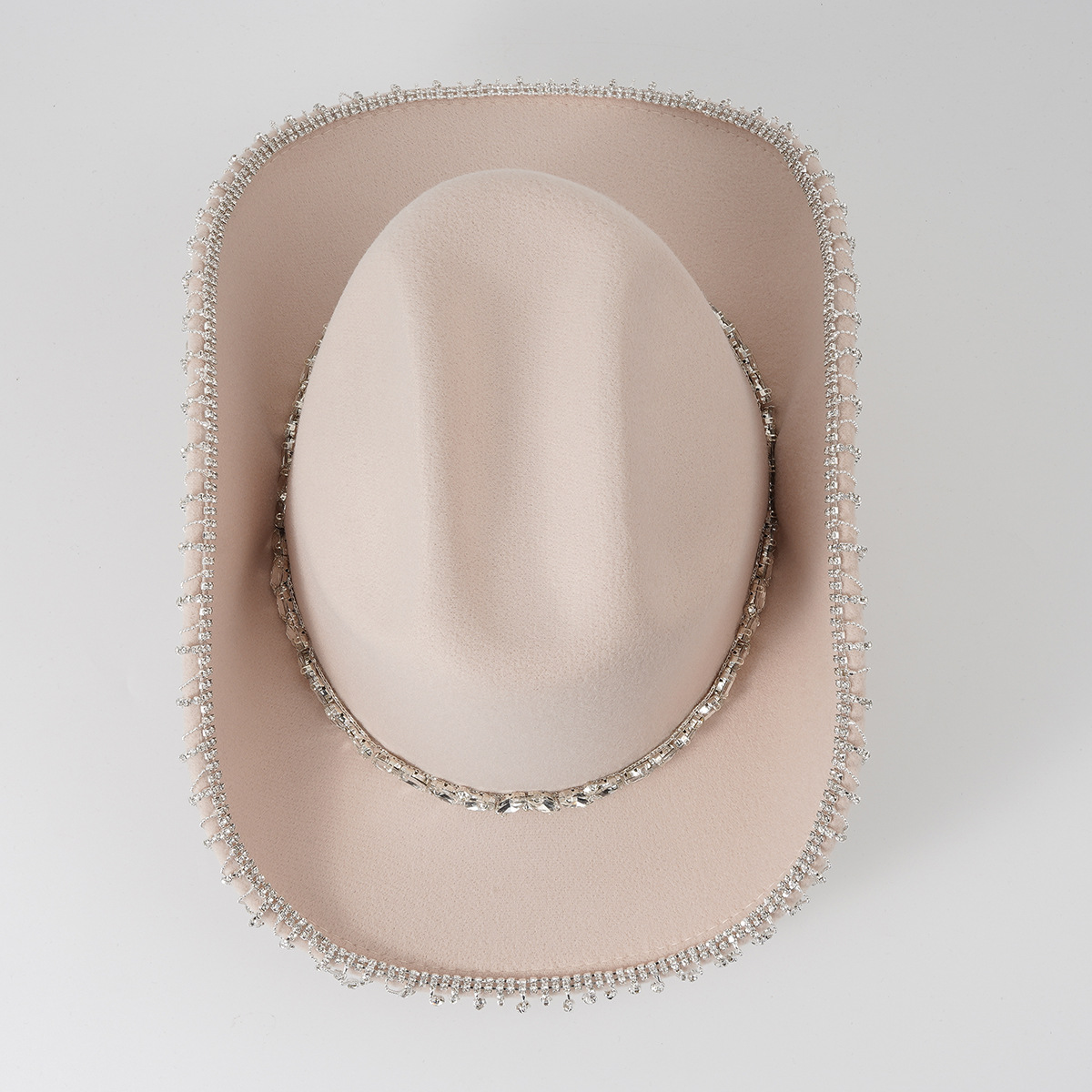 Western cowboy hoed voor dames en heren met ketting en strass_voghion.com