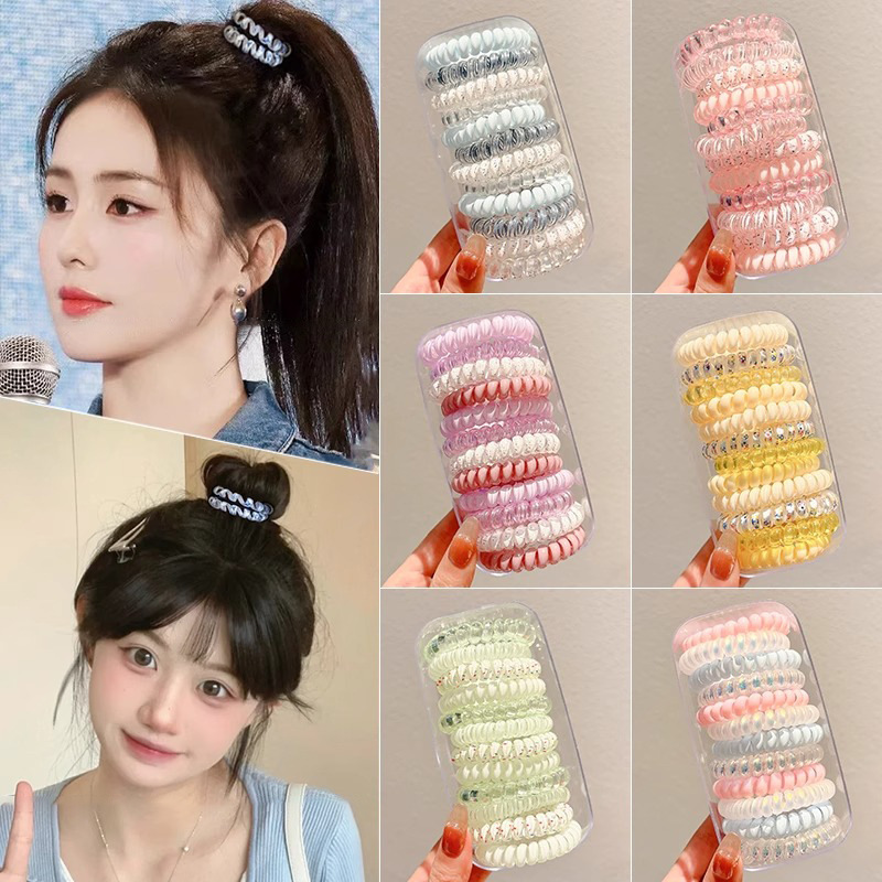 Lazo para el cabello, cuerda para el cabello, lazo para el cabello, lazo para el cabello, cola de caballo, línea telefónica de alta elasticidad, cuerda para cabeza gruesa para mujer, banda de goma coreana