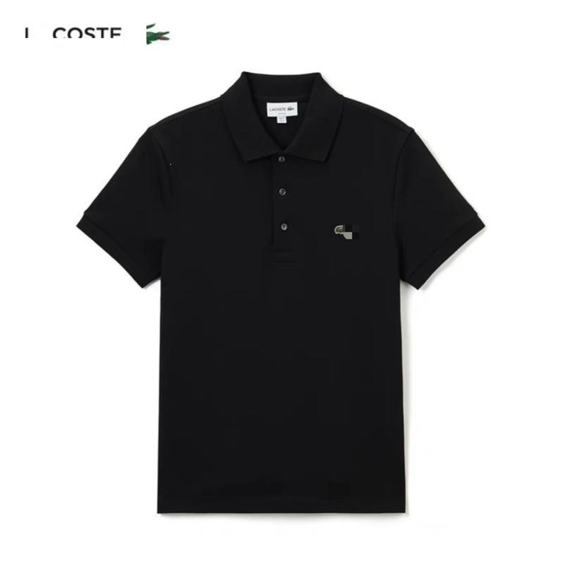 New European Size Short-Sleeve Men's Polo Shirt with Embroidered Small Fish Logo, Summer Turn-Down Collar T-Shirt, Loose Fit, Casual and Versatile