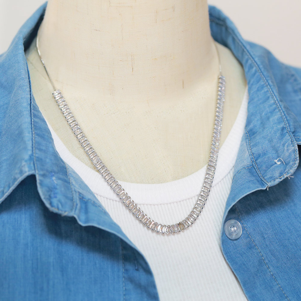 Fashion Square Copper Necklace Inlay Zircon Copper Necklaces