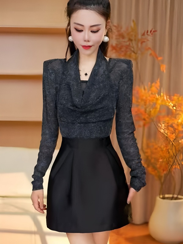 法式设计感挂脖打底衫女2025秋冬季新款修身显瘦弹力辣妹长袖t恤|undefined