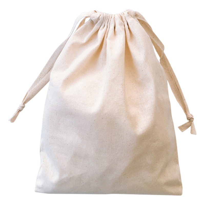 cotton bag storage bag diy drawstring bag bag dustproof bag cotton and linen finishing bag drawstring eco-friendly canvas bag