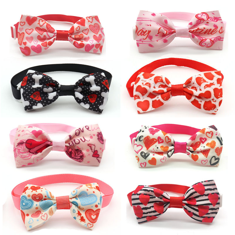 Valentine's Day Pet Cat Dog Heart Shape Bow Tie Pet Supplies Wholesale display picture 3