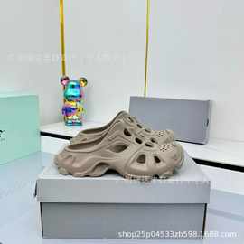 莞版欧洲站春夏新款洞洞鞋厚底轻便透气防滑系带镂空运动老爹鞋凉