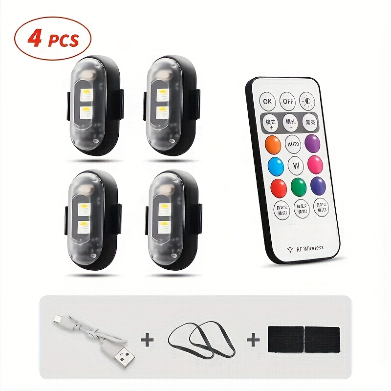 4/6pcs Wires led Strip Lights 8 Color High Brightness Transfronterizo